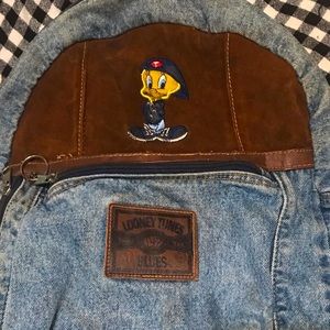 Tweety looney tunes denim backpack 90s Y2k